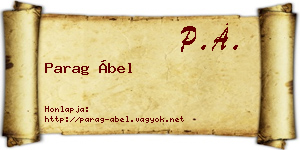 Parag Ábel névjegykártya